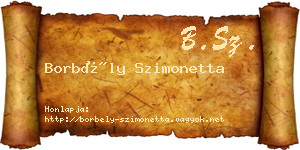 Borbély Szimonetta névjegykártya
