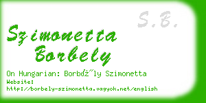 szimonetta borbely business card